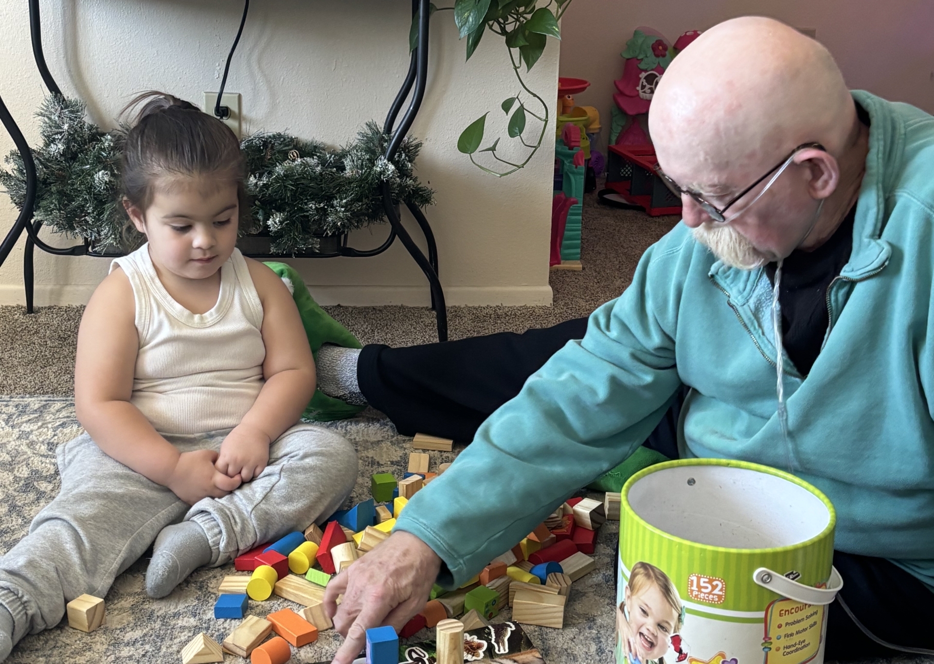 Frank Childs and his granddaughter
